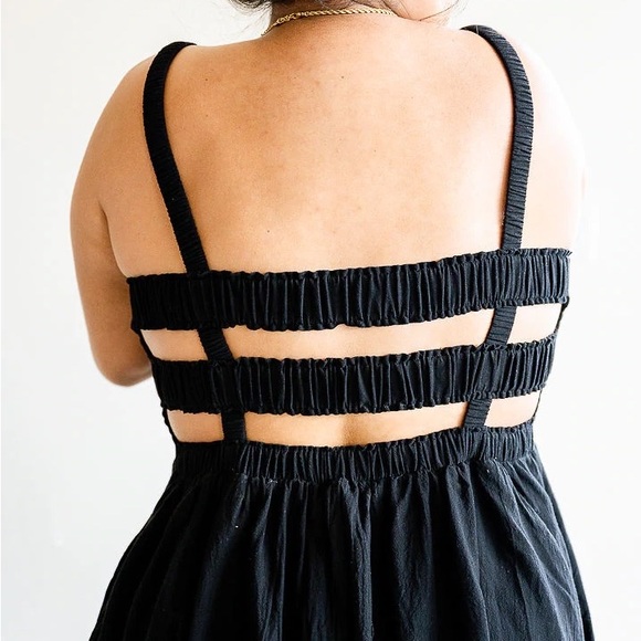 | stephanie smocked strap back mini dress • size small | - Picture 5 of 6